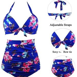 Two piece high waisted bathing suit bikini